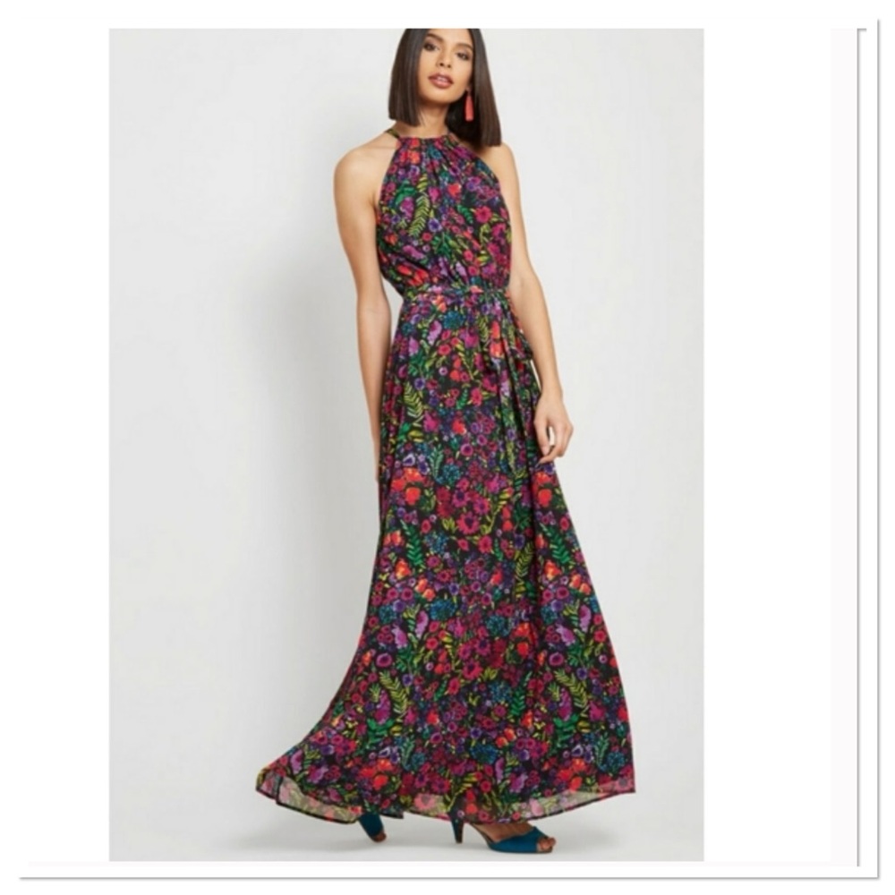 Modcloth Floral Halter Maxi Dress 2XL